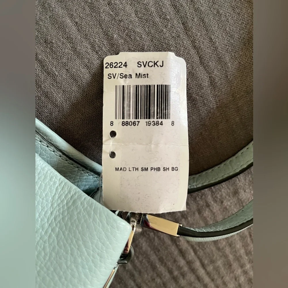 NWT vintage Coach Madison Phoebe Sea Mist blue leather shoulder bag tote - Picture 14 of 16